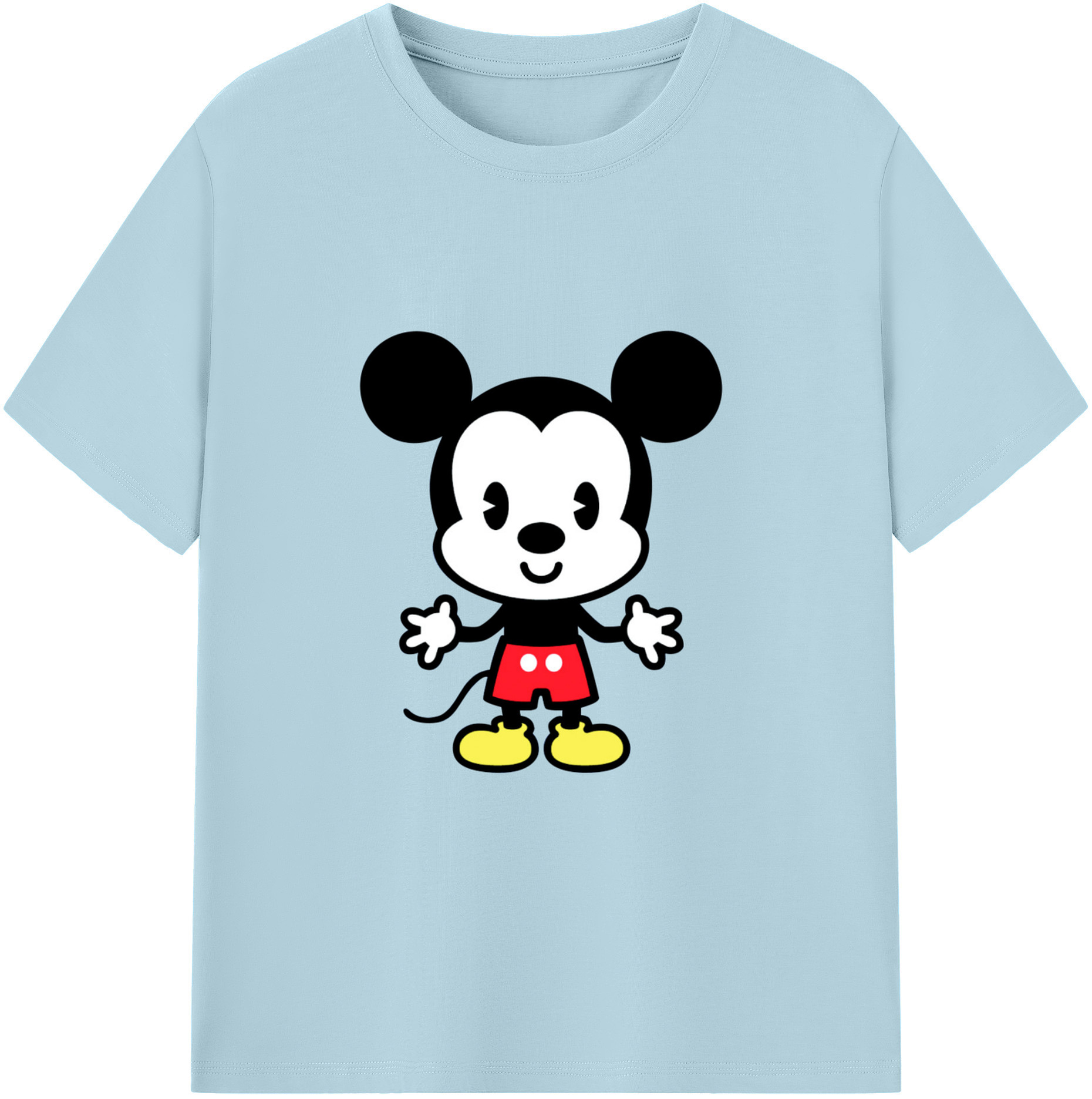 （画像用） ミッキーマウス Mickey Mouse 綿100％半袖Tシャツ（フロントプリント）